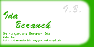 ida beranek business card